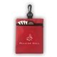 a red non - woven zippered sport accessory pouch