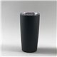 aerial view a black 20 oz stainless steel vacuum tumbler, image 1 of 2