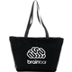 aerial view a black essential zip convention tote, image 1 of 2