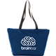 aerial view a navy essential zip convention tote, image 1 of 2