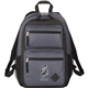 aerial view a charcoal double pocket backpack, image 1 of 3