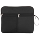 aerial view a black multi - purpose overnight travel toiletry bag, image 1 of 2