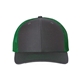 aerial view a charcoal/ kelly richardson adjustable six - panel trucker hat, image 1 of 3