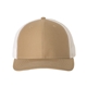 aerial view a khaki/ white richardson adjustable six - panel trucker hat, image 1 of 3