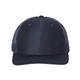 aerial view a navy richardson adjustable six - panel trucker hat, image 1 of 3