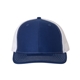aerial view a royal/ white richardson adjustable six - panel trucker hat, image 1 of 3
