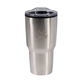 aerial view a silver/black color splash 30 oz stainless steel economy tumbler, image 1 of 2