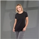 aerial view a black womens bodie crew neck short sleeve tee, image 1 of 8