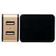 aerial view a light gold ul light up logo 2 port wall charger, image 1 of 2