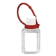 aerial view a red sanpal s connect 0.5 oz compact hand sanitizer antibacterial gel in flip - top squeeze bottle with colorful silicone leash, image 1 of 2