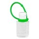 aerial view a lime sanpal connect 1.0 oz compact hand sanitizer antibacterial gel in flip - top squeeze bottle with colorful silicone leash, image 1 of 2