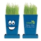 a blue seed cartoon expression planter, 1- pack planter, full color digital