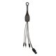 aerial view a black 3- in -1 charging cable, image 1 of 2