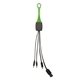 aerial view a lime 3- in -1 charging cable, image 1 of 2