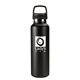 aerial view a matte black 20 oz matterhorn stainless steel bottle, image 1 of 2
