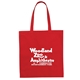 aerial view a red 6 oz cotton canvas tote, image 1 of 4