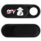 aerial view a black icamcover plastic webcam cover, image 1 of 4
