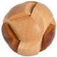 aerial view a wooden/brown wooden soccer ball puzzle, image 1 of 5