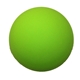 aerial view a lime green halcyon(r) round lip balm, full color digital, image 1 of 2