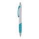 aerial view a light blue apex silver plunge - action ballpoint pen, image 1 of 2