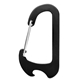 aerial view a black chaz carabiner bottle opener, image 1 of 2