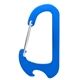 aerial view a blue chaz metal carabiner bottle opener clip, image 1 of 2