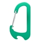 aerial view a green chaz metal carabiner bottle opener clip, image 1 of 2