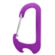 aerial view a purple chaz metal carabiner bottle opener clip, image 1 of 2
