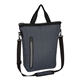 aerial view a slate with gray zipper water - resistant sleek bag, image 1 of 2