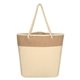 aerial view a natural beige burlap rope tote bag, image 1 of 3