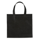 aerial view a black non - woven mini brochure tote bag, image 1 of 2