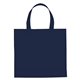 aerial view a navy blue non - woven mini brochure tote bag, image 1 of 2