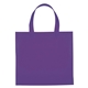 aerial view a purple non - woven mini brochure tote bag, image 1 of 2