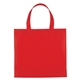 aerial view a red non - woven mini brochure tote bag, image 1 of 2