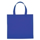 aerial view a royal blue non - woven mini brochure tote bag, image 1 of 2