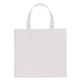 aerial view a white non - woven mini brochure tote bag, image 1 of 2