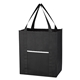 aerial view a black wave design non - woven shopper tote bag, image 1 of 2