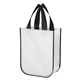 aerial view a white laminated fashion tote non - woven shopper tote bag, image 1 of 2