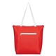 aerial view a red flare cooler tote bag, image 1 of 3