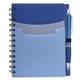 aerial view a blue tri - pocket notebook satin pen, image 1 of 2