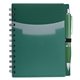 aerial view a green tri - pocket notebook satin pen, image 1 of 2