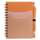aerial view a orange tri - pocket notebook satin pen, image 1 of 5