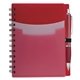aerial view a red tri - pocket notebook satin pen, image 1 of 2