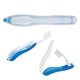 aerial view a blue travel toothbrush in folding case, image 1 of 5