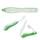 aerial view a green travel toothbrush in folding case, image 1 of 3