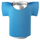 a neon blue foam can cooler jersey