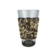 a tan camo party / pint glass cup cooler