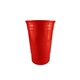 aerial view a red 16 oz double wall cup, image 1 of 3