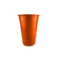 aerial view a neon orange 16 oz double wall cup, image 1 of 2