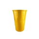 aerial view a yellow 16 oz double wall cup, image 1 of 2